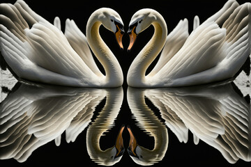 Valentine's Day, the love of two swans
