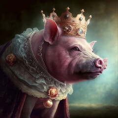 Sticker - Portrait of the pig king