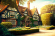 traditional old beaful houses with garden in suburbs of england english style house exterior