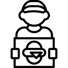 Sticker - Delivery Man Icon