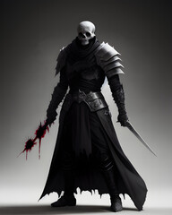 Poster - AI Digital Illustration Skull Master Gothic Warrior