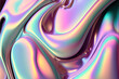 Leinwandbild Motiv Holographic wavy background, Generative AI