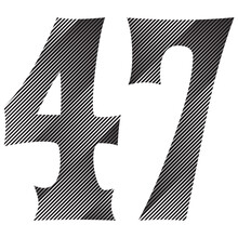 Black And White Number Forty Seven Vector Illustration. Number 47 Isolated On A White Background