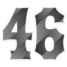 Black And White Number Forty Six Vector Illustration. Number 46 Isolated On A White Background