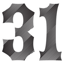 Black And White Number Thirty One Vector Illustration. Number 31 Isolated On A White Background