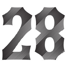 Black And White Number Twenty Eight Vector Illustration. Number 28 Isolated On A White Background