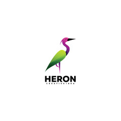 Wall Mural - heron logo design gradient color