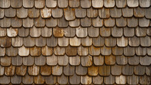 Old Brown Rustic Wooden Shingle Wall Texture - Wood Facade Architecture Background