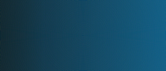 Wall Mural - Circle lines pattern on blue background. Circle lines pattern for backdrop, brochure, wallpaper template. Realistic lines with repeat circles texture. Simple geometric background, vector illustration