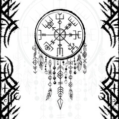 Poster - Dreamcatcher with viking lines