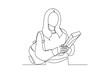 © MuhammadZulfan - Continuous single one line drawing art of college campus student woman with bag backpack and books. Vector illustration