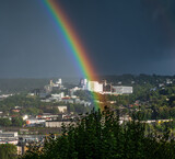 Fototapeta Tęcza - Regenbogen über der Bergischen Universität