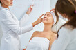 Leinwandbild Motiv A scene of cosmetology training in a beauty salon