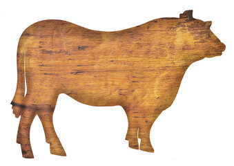 Wall Mural - an old board in the shape of a cow