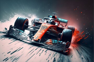 Formula 1 Modern Car, Generative AI, Illustration	