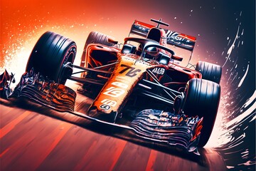 Formula 1 Modern Car, Generative AI, Illustration	