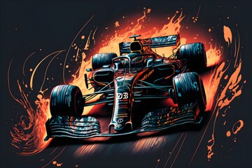 Formula 1 Modern Car, Generative AI, Illustration	