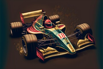 Wall Mural - Formula 1 Modern Car, Generative AI, Illustration	