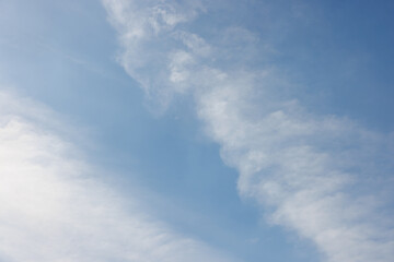 Wall Mural - white cloud as wave shape on blue sky background and texture.