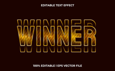 Wall Mural - Winner editable text effect, lettering typography font style, gold 3d text for tittle
