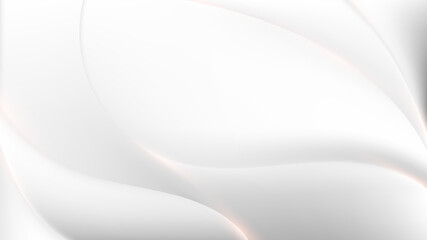 Abstract white and gray smooth liquid or fluid wave on clean background