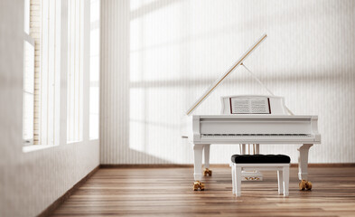 Wall Mural - Classic grand piano in classical style room interior