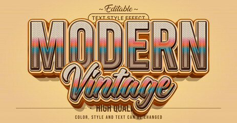 Editable text style effect - Modern Vintage text style theme.