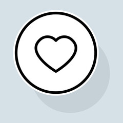 Wall Mural - Heart line icon. Like, dislike, feedback, favorites, rating, popularity, social networks, photos. Feedback concept. Vector sticker line icon on white background