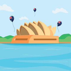 Poster - sydney opera and balloons helium