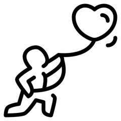 Sticker - heart balloon  icon