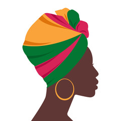 Black history month black girl with pan african flag headscarf