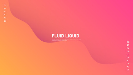 Wall Mural - Modern Abstract Background Wave Fluid Liquid Lines Motion and Red Orange Gradient Color