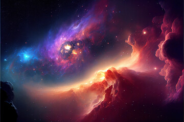 nebula and galaxies in space cosmos background 2, generative ai