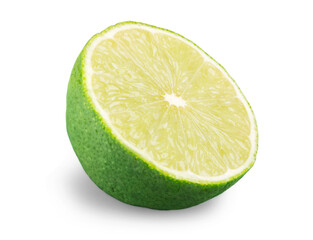 Wall Mural - Citrus lime fruit half isolated on white background cutout