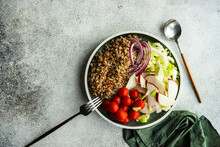 Bowl With Buckwheat Salad