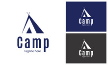 Camp Logo Design Template With Negative Space A Letter.