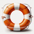 Orange safety life preserver buoy isolated on a white background