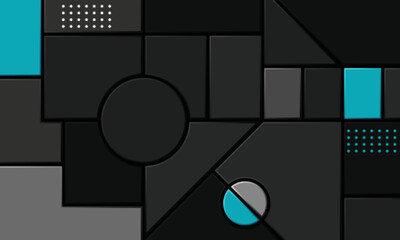 Wall Mural - creative abstract wide background with geometric shapes