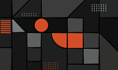 Wall Mural - abstract dark cubes futuristic design background