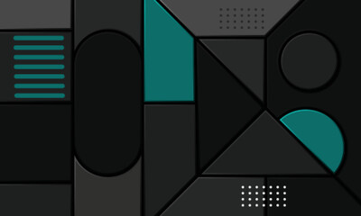 Wall Mural - creative abstract wide background with geometric shapes