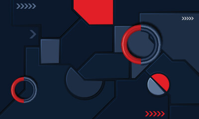 Wall Mural - creative abstract wide background with geometric shapes
