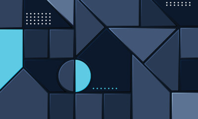 Wall Mural - abstract 3d black techno background