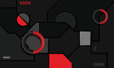 Wall Mural - creative abstract wide background with geometric shapes