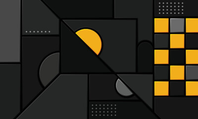 Wall Mural - creative abstract wide background with geometric shapes