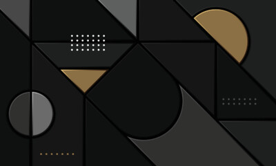 Wall Mural - creative abstract wide background with geometric shapes