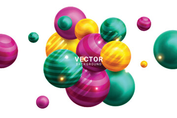 Background with realistic balls. Vector illustration