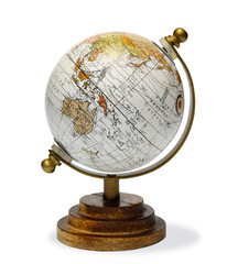 table world globe isolated on white background. the globes showing tropical warm country papua new g