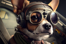 A Dog Disguised As A Pilot. Generative Ai