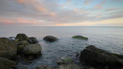 Wall Mural - Beautiful sunset above the sea