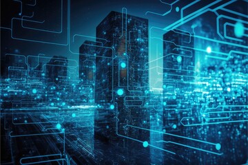 Wall Mural - Technology or tech data, network internet connect concept abstract background